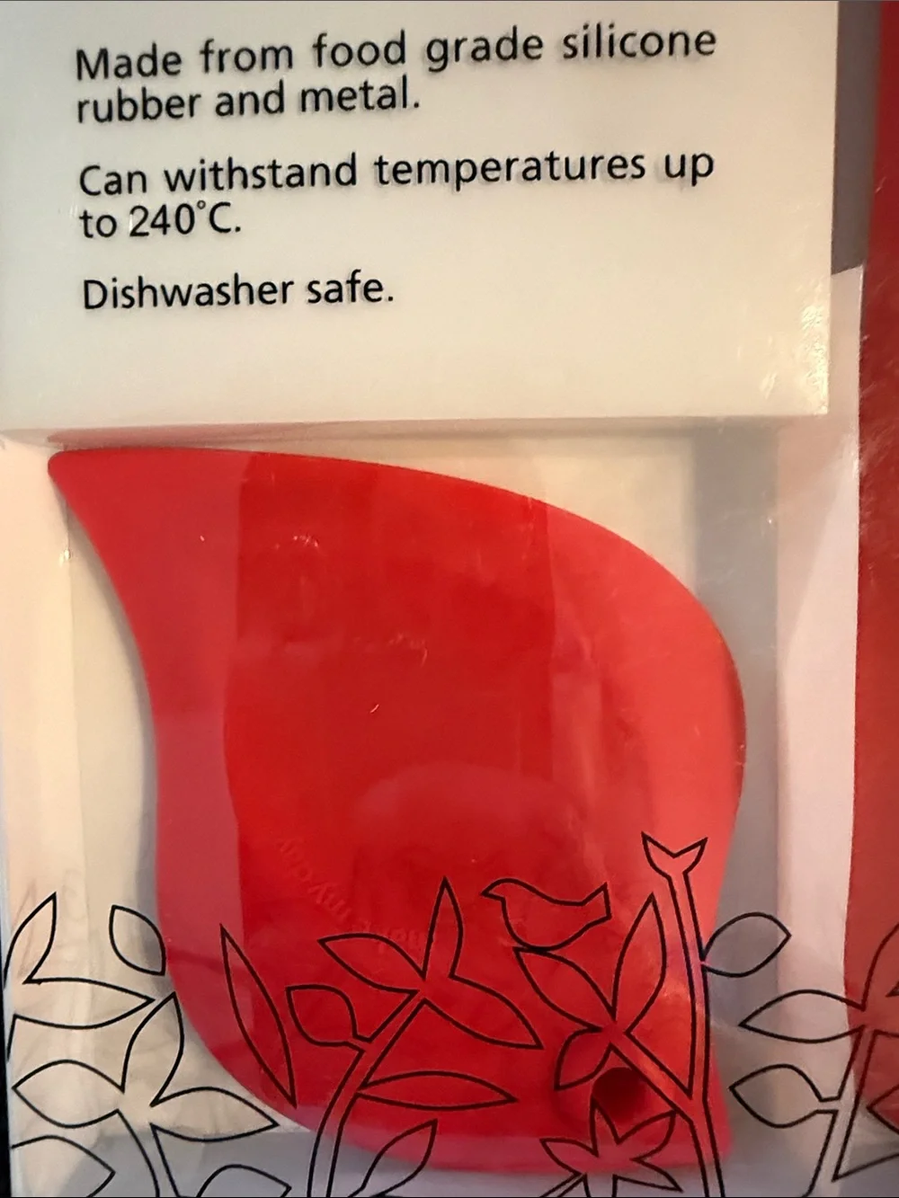 Make My Day Two Birds Red Silicone Spatula & Spoon Rest Set